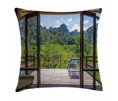 Sunny Day Mountain View Pillow Cover