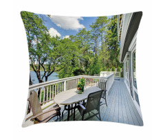 Home Patio Balcony Lake Pillow Cover
