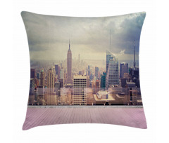 New York Usa Roof View Pillow Cover