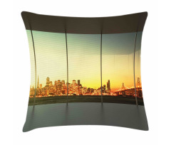 Empty Office Sunset View Pillow Cover