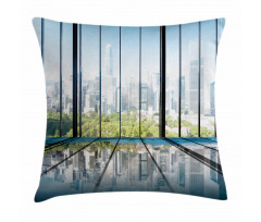 Skyscrapers City Scenery Pillow Cover