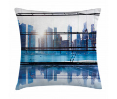 View with Skyscrapers Pillow Cover