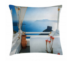 Sunset Santorini Island Pillow Cover