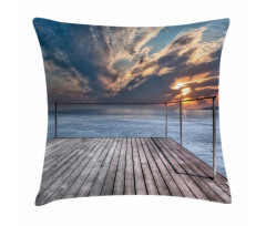 Sea View Terrace Sunset Pillow Cover
