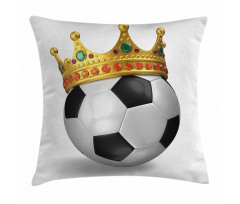 Football Soccer with Crown Pillow Cover