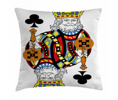 King of Clubs Gamble Card Pillow Cover
