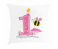 Bees Party Cake Candle Pillow Cover