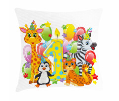 Safari Animal Birthday Pillow Cover