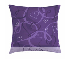 Indigo Purple Hearts Pillow Cover