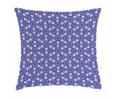 Indigo Floral Geometric Pillow Cover