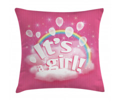 Its a Girl Words Pillow Cover