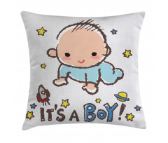 Baby Boy Gender Pillow Cover