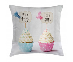 Boy Girl Cupcakes Pillow Cover