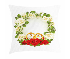 Roses Wedding Rings Pillow Cover