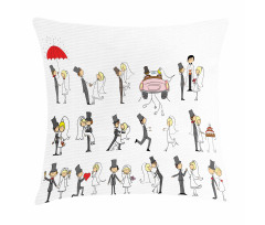 Cartoon Couple Funny Pillow Cover