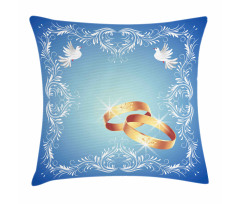 Ornament Frame Doves Rings Pillow Cover