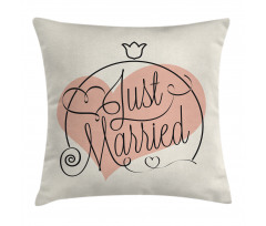 Just Married Tulip Heart Pillow Cover
