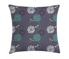 Dragonfly Flower Pillow Cover