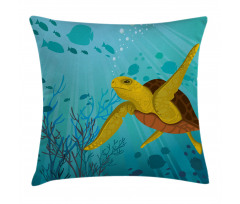 Cartoon Turtle Coral Pillow Cover