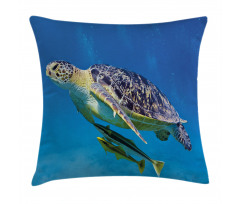 Fishes Swimming Ocean Pillow Cover