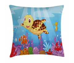 Baby Turtle Fishes Pillow Cover