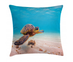 Sea Turtle Underwater Pillow Cover