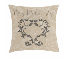 Valentine's Day Taupe Pillow Cover