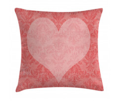 Pink Heart Damask Pillow Cover