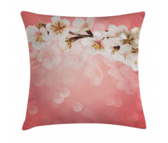 Blossoming Sakura Branch Pillow Cover