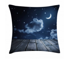Vivid Night Sky Wood Pillow Cover