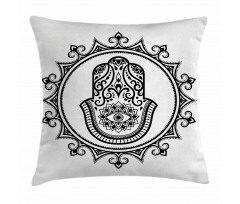 Hamsa Mandala Shape Pillow Cover
