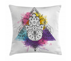 Hamsa Triangle Art Pillow Cover