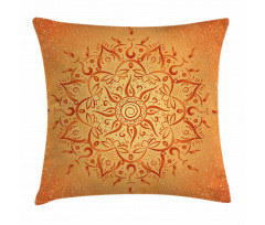 Orange Mandala Pillow Cover