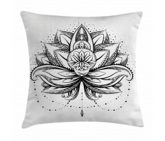 Ornamental Lotus Sketch Pillow Cover