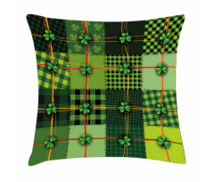 Patchwork Celtic Clovers Pillow Cover