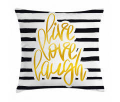Stripes Text Pillow Cover