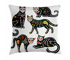 Ornate Black Cats Pillow Cover