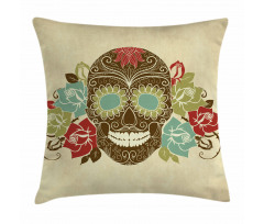 Vintage Gothic Face Pillow Cover