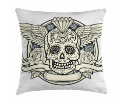 Calavera Diamond Pillow Cover