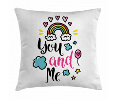 Rainbow Romance Pillow Cover