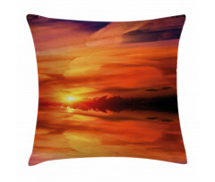 Dramatic Sunset Lake Pillow Cover