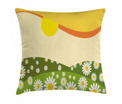 Daisy Flower Field Sun Pillow Cover