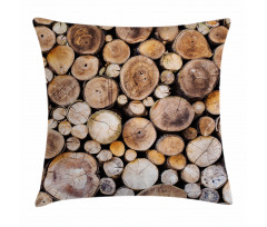 Wooden Logs Oak Tree Pillow Cover
