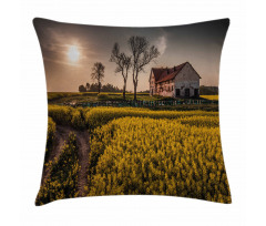 Old Rural House Pillow Cover