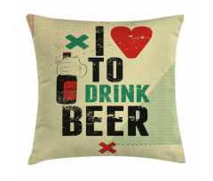 Love Beer Grunge Hand Pillow Cover