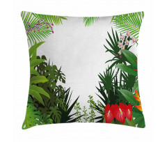 Hibiscus Anthurium Leaves Pillow Cover