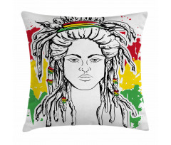 Grunge Flag Colors Reggae Pillow Cover