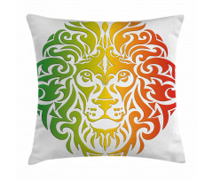 Colorful Lion Portrait Pillow Cover