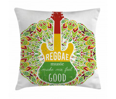 Reggae Music Guitar Pillow Cover