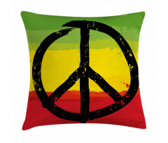 Grunge Hippie Peace Sign Pillow Cover